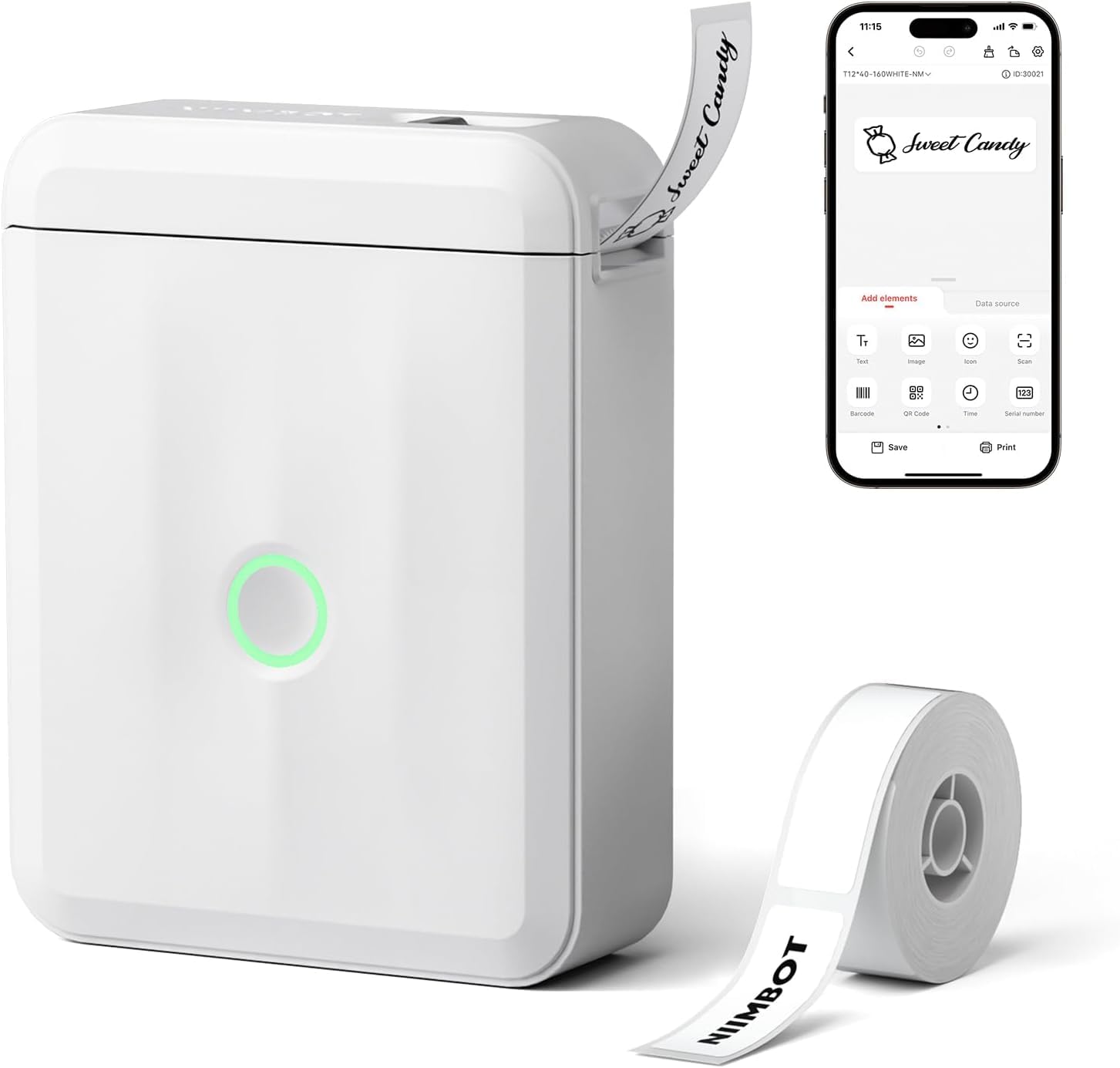 Imagem do produto em promoção: D110 Etiquetadora, Mini Impressora Térmica Bluetooth Portátil, Rotuladora de Etiquetas Adesivas para Casa, Escritório, Cozinha e Escola, com Etiquetas de 12*40mm - 160pcs/Rolo (Meia Polegada), Branca