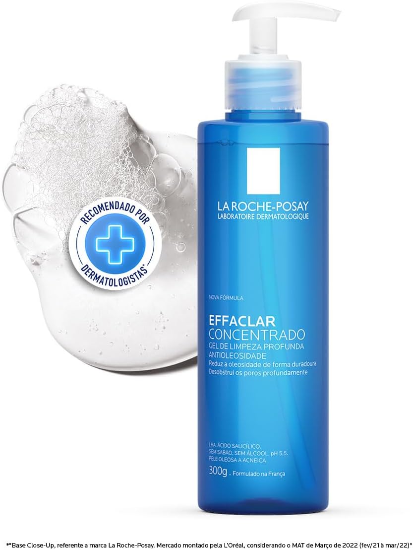 Imagem do produto em promoção: La Roche-Posay Effaclar Gel Concentrado, Gel de Limpeza Facial Profunda Antioleosidade para Pele Oleosa, Reduz Oleosidade, Lesões Acneicas e Poros 300g